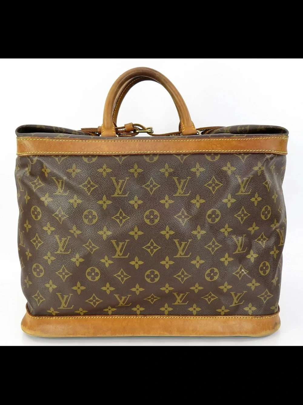 Louis Vuitton Monogram Canvas Tote with Tan Leather Trim
